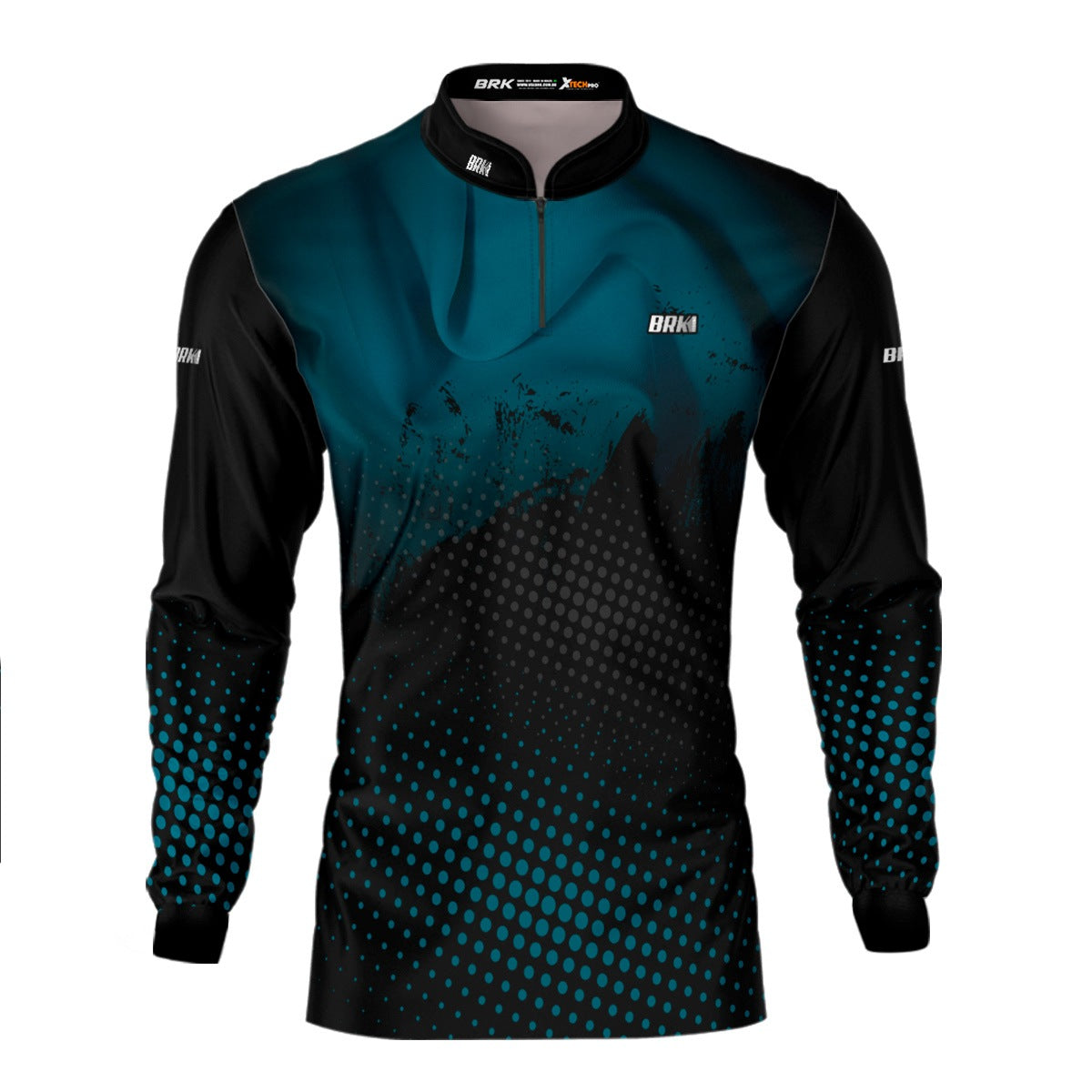 Camisa de Pesca Brk Azul e Preta com Proteção Solar UV50+