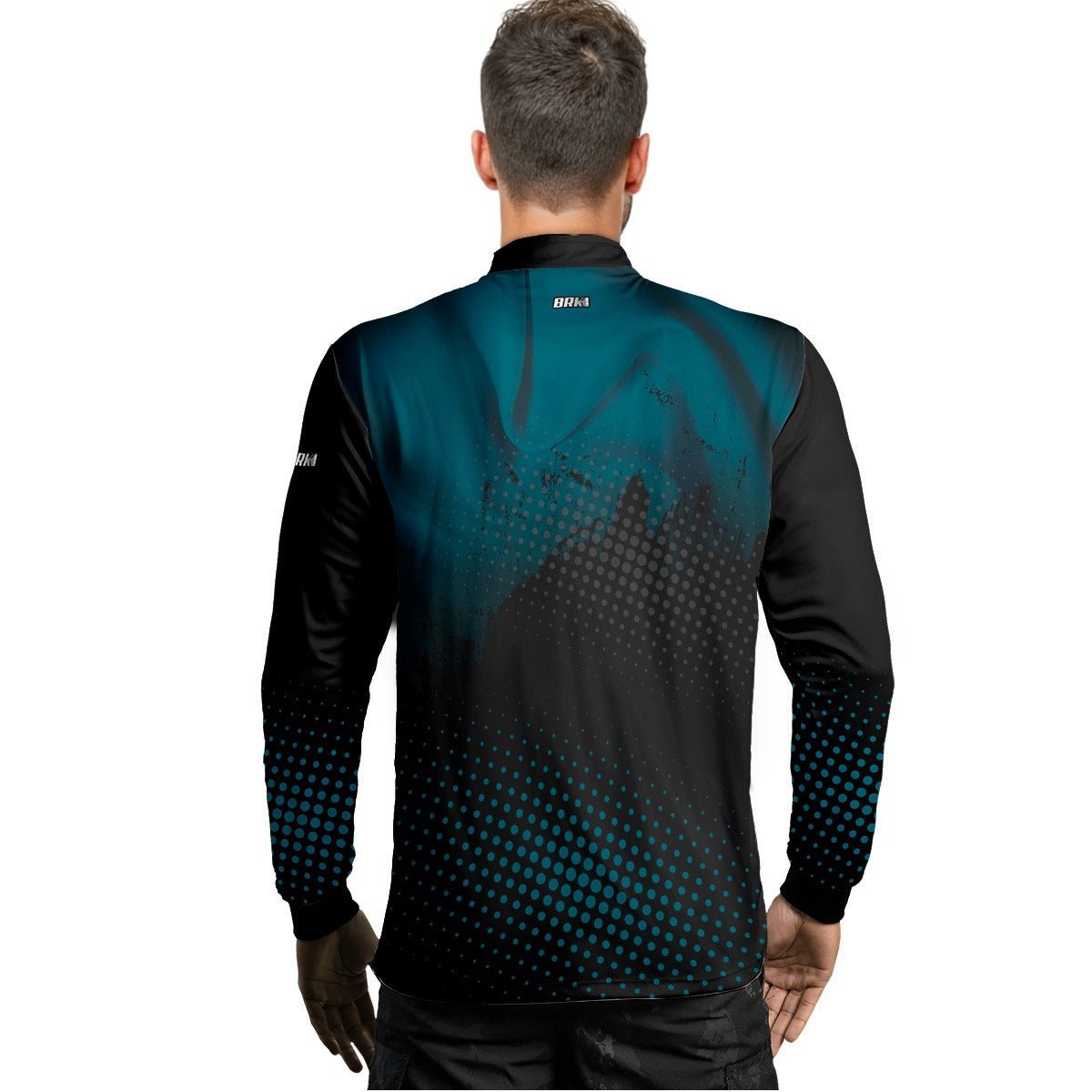 Camisa de Pesca Brk Azul e Preta com Proteção Solar UV50+