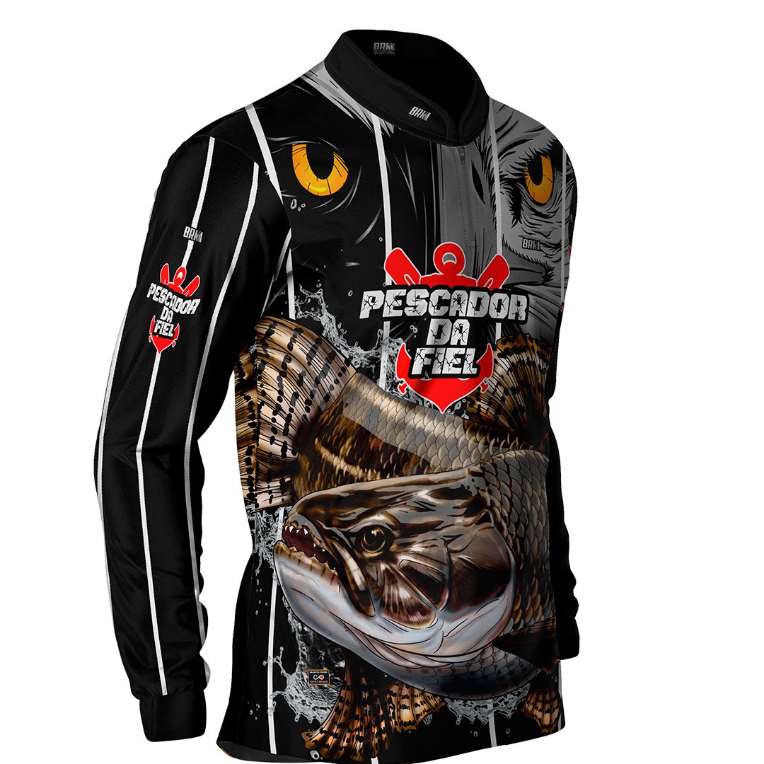 Camisa de Pesca Brk Pescador da Fiel Traira com Proteção Solar UV50+