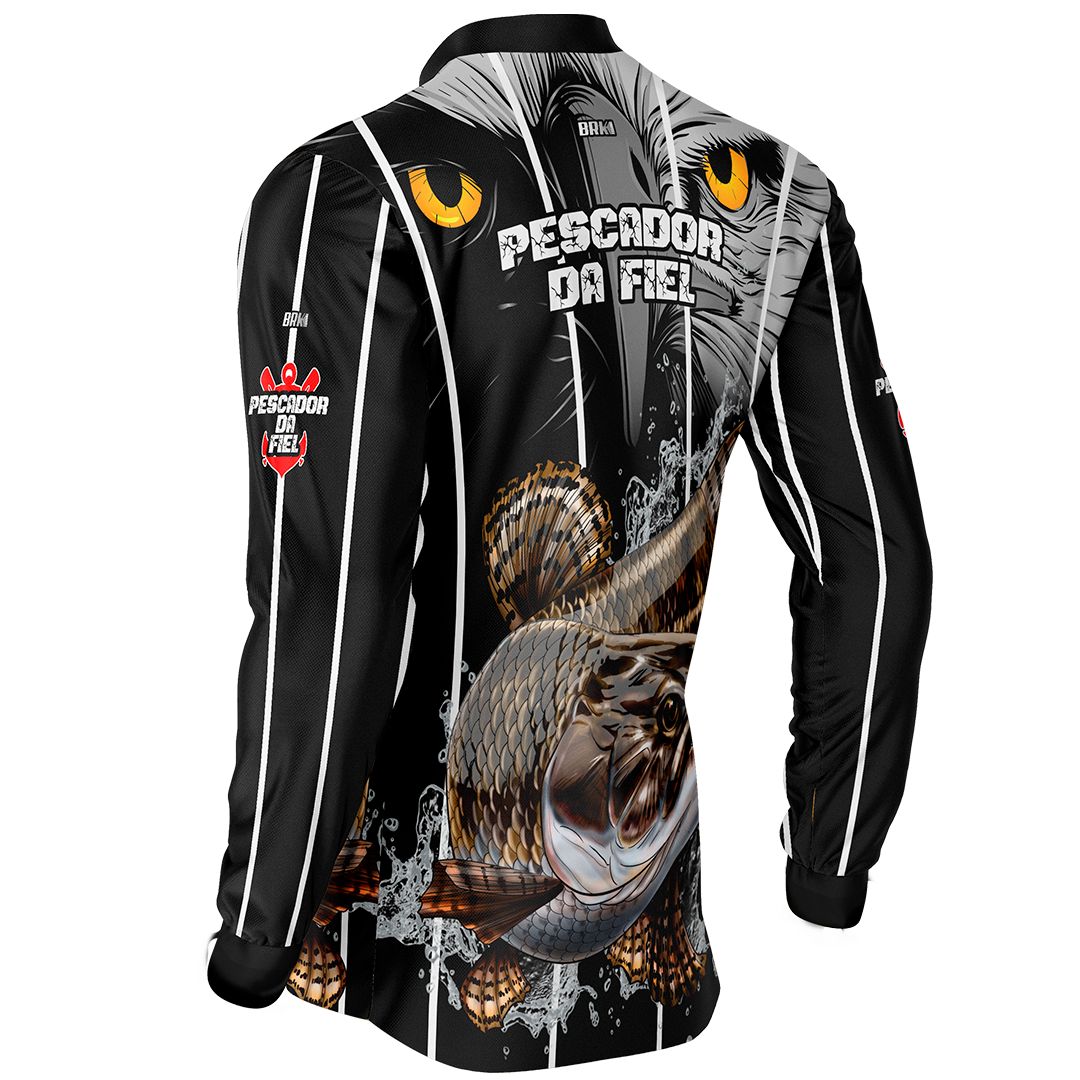 Camisa de Pesca Brk Pescador da Fiel Traira com Proteção Solar UV50+