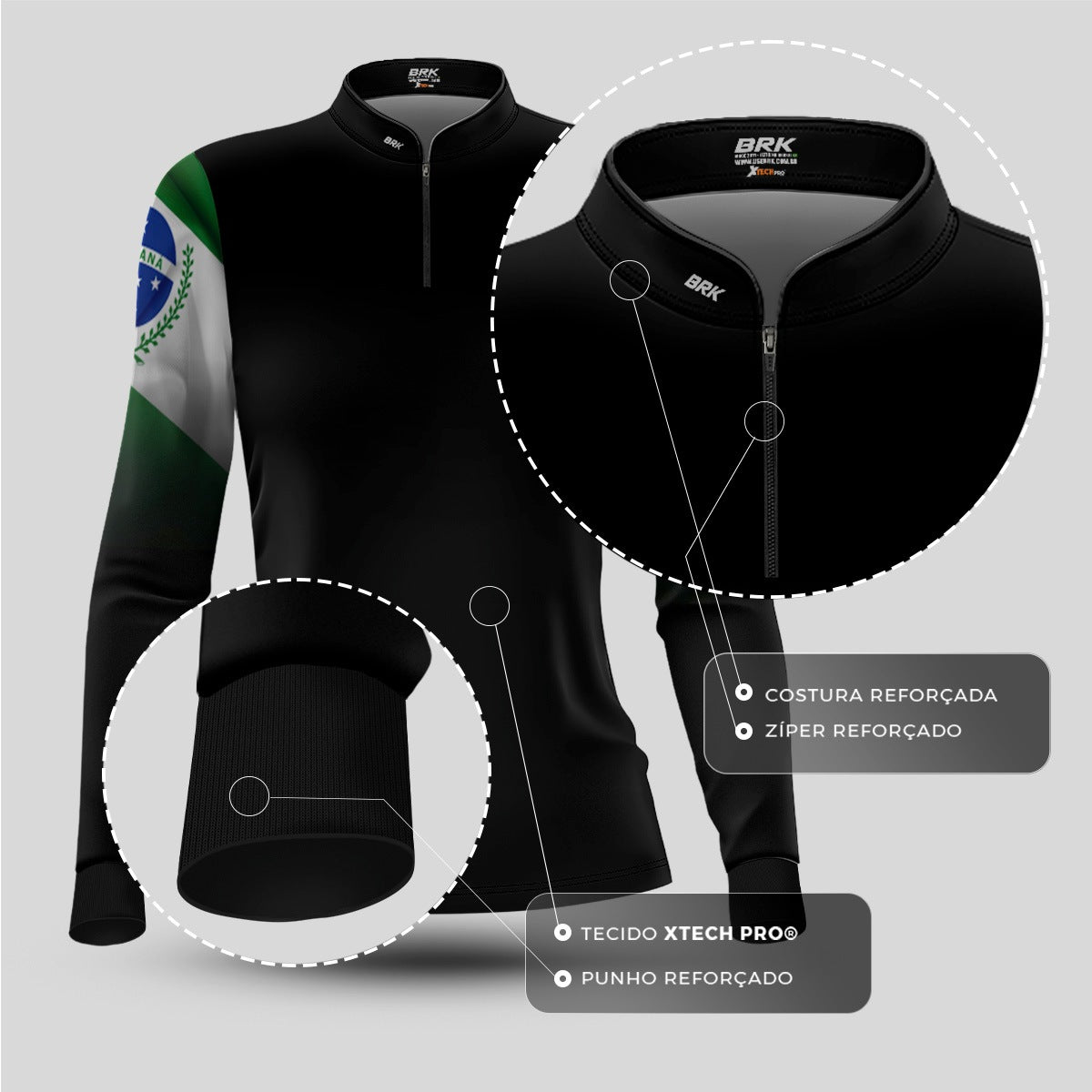 Camisa Feminina Brk Paraná Brasil com Proteção Solar UV50+