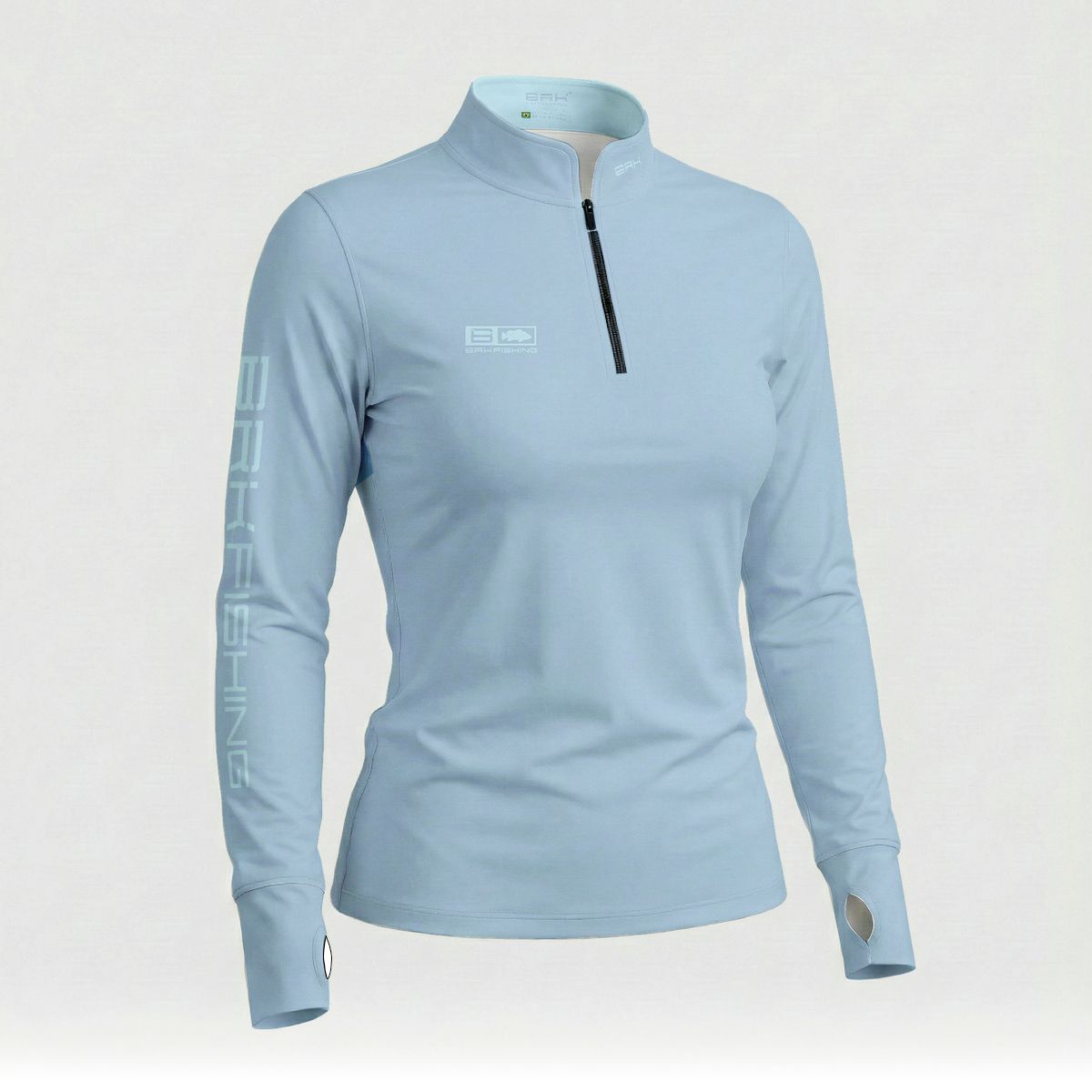 Camisa ArmorX Feminina Brk Fishing Azul Claro Lisa com Proteção Solar UV50+
