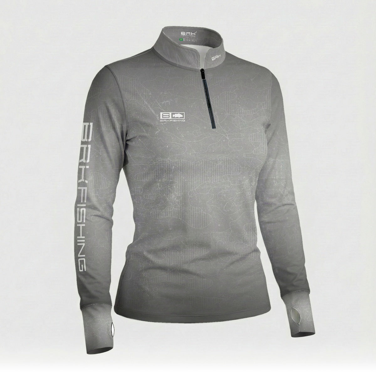 Camisa ArmorX Feminina Brk Fishing Cinza Camuflada com Proteção Solar UV50+
