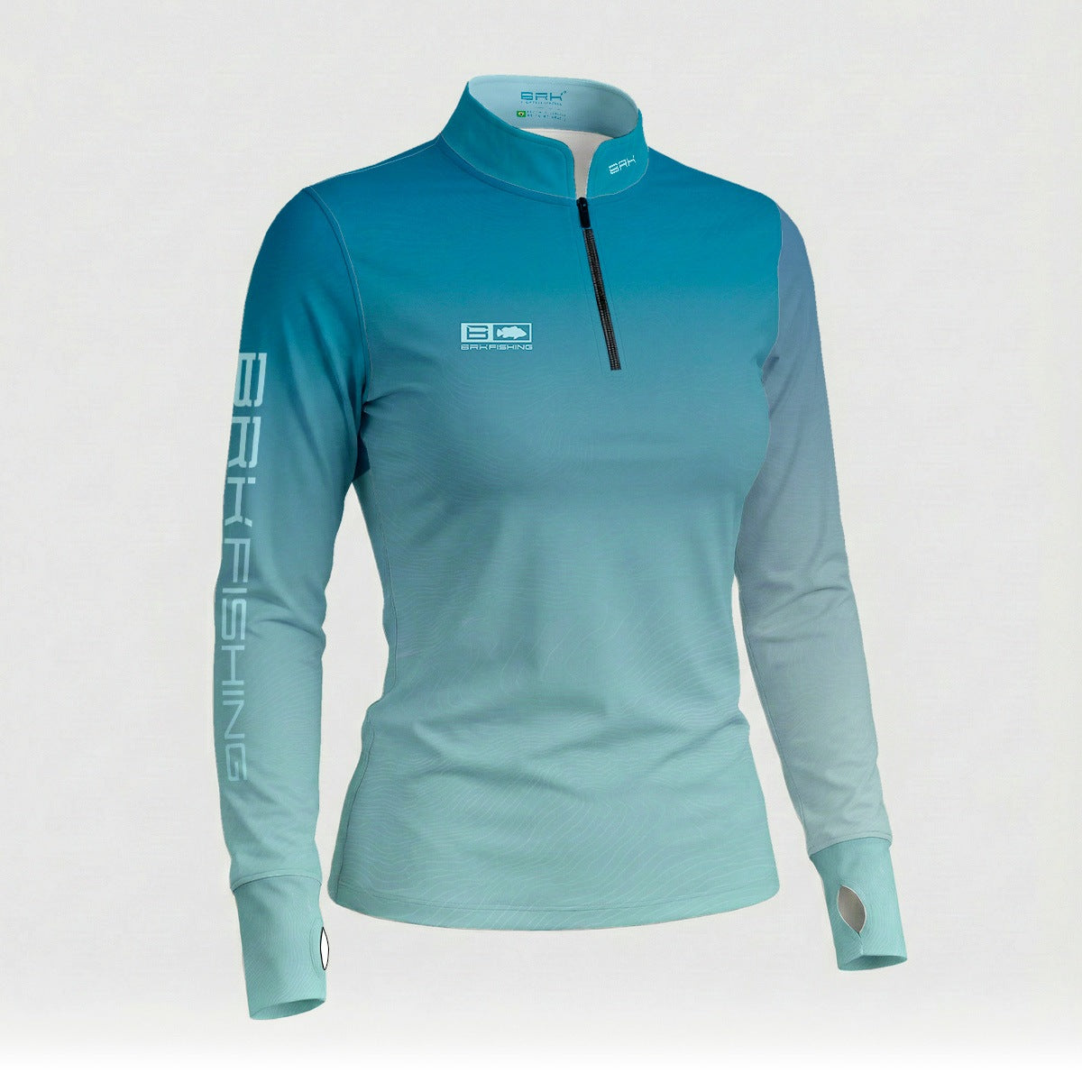 Camisa ArmorX Feminina Brk Fishing Degradê Azul Turquesa com Proteção UV50+
