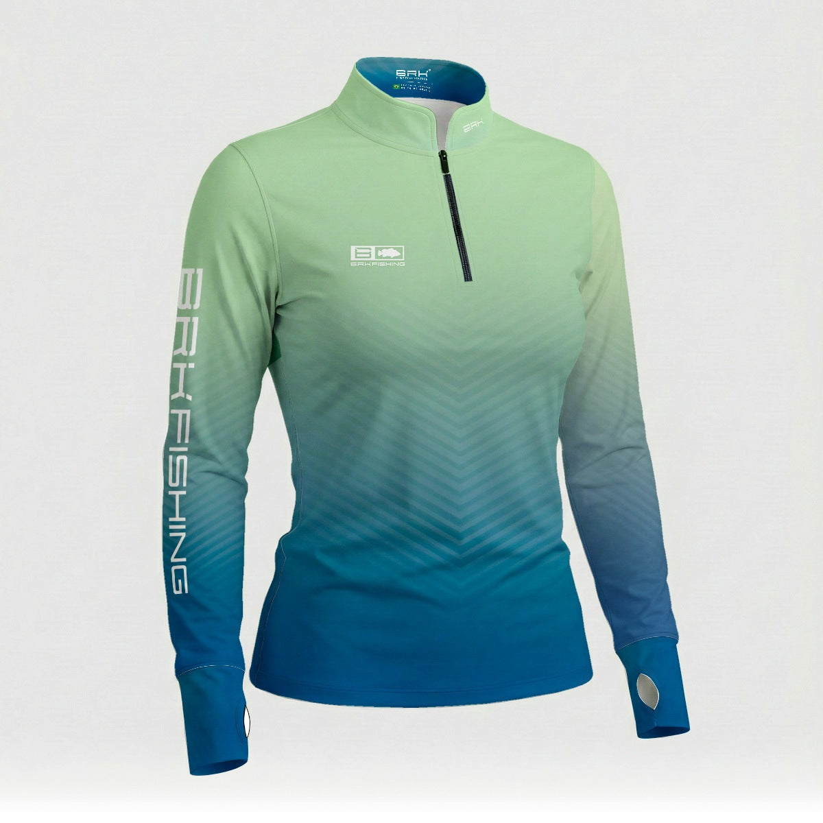 Camisa ArmorX Feminina Brk Fishing Degradê Verde e Azul com Proteção UV50+