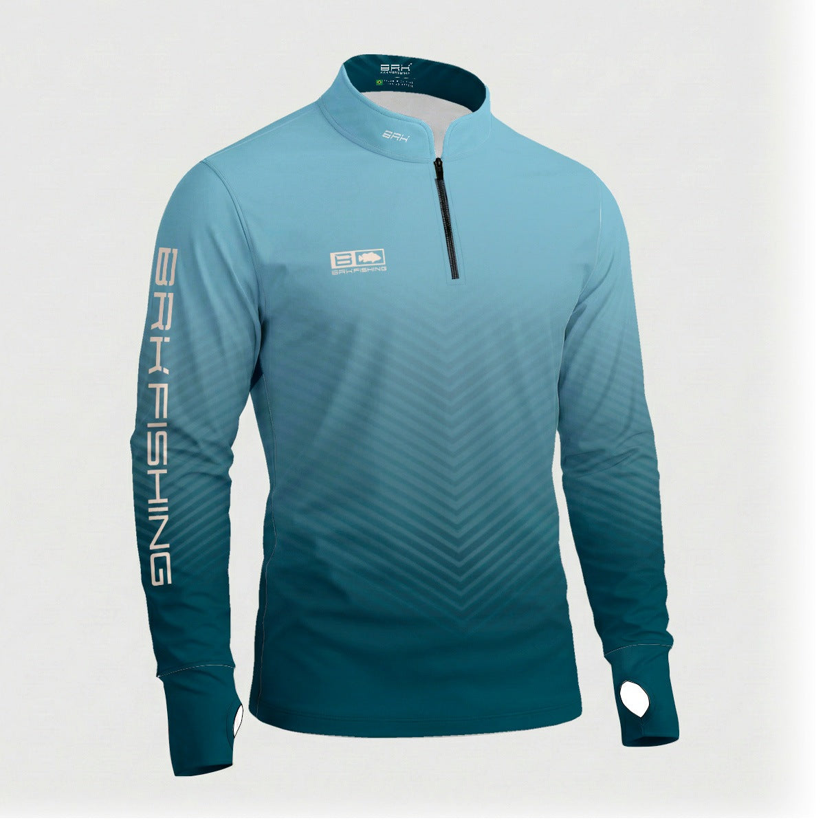 Camisa ArmorX Brk Fishing Degradê Azul Claro e Verde Petróleo com Proteção UV50+