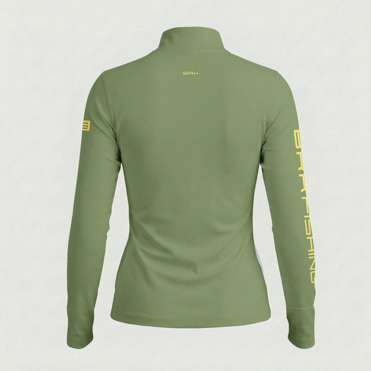 Camisa ArmorX Feminina Brk Fishing Verde Militar com Detalhes em Amarelo com Proteção UV50+