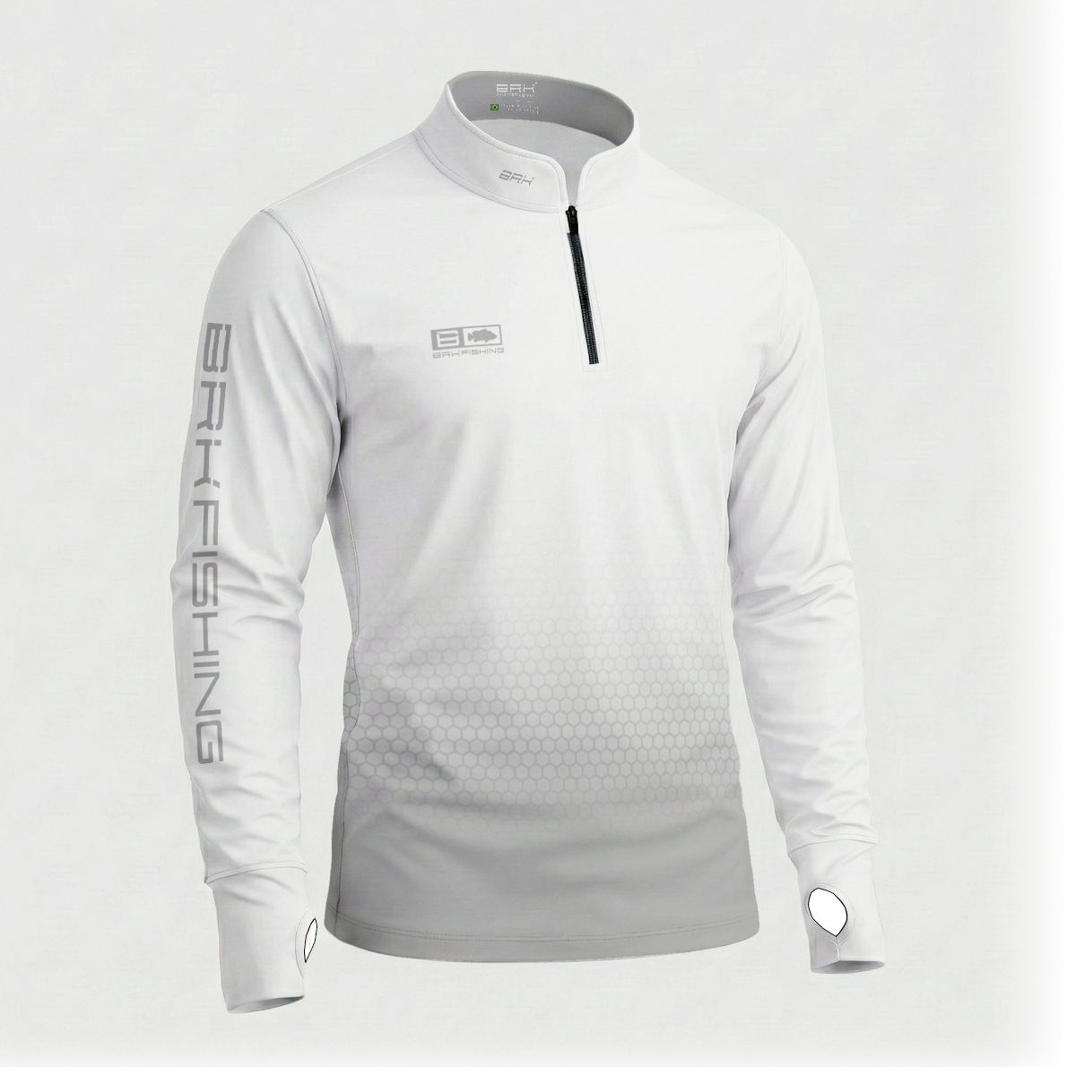 Camisa ArmorX BRK Fishing Colmeia Degradê Branco Cinza com Proteção UV50+