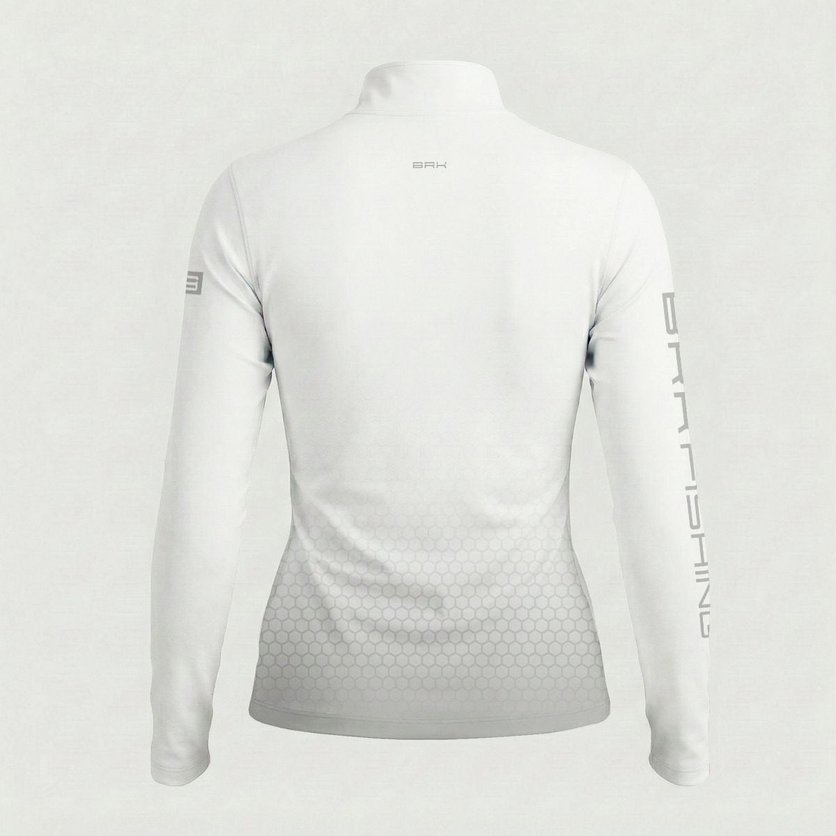 Camisa ArmorX Feminina BRK Fishing Colmeia Degradê Branco Cinza com Proteção UV50+