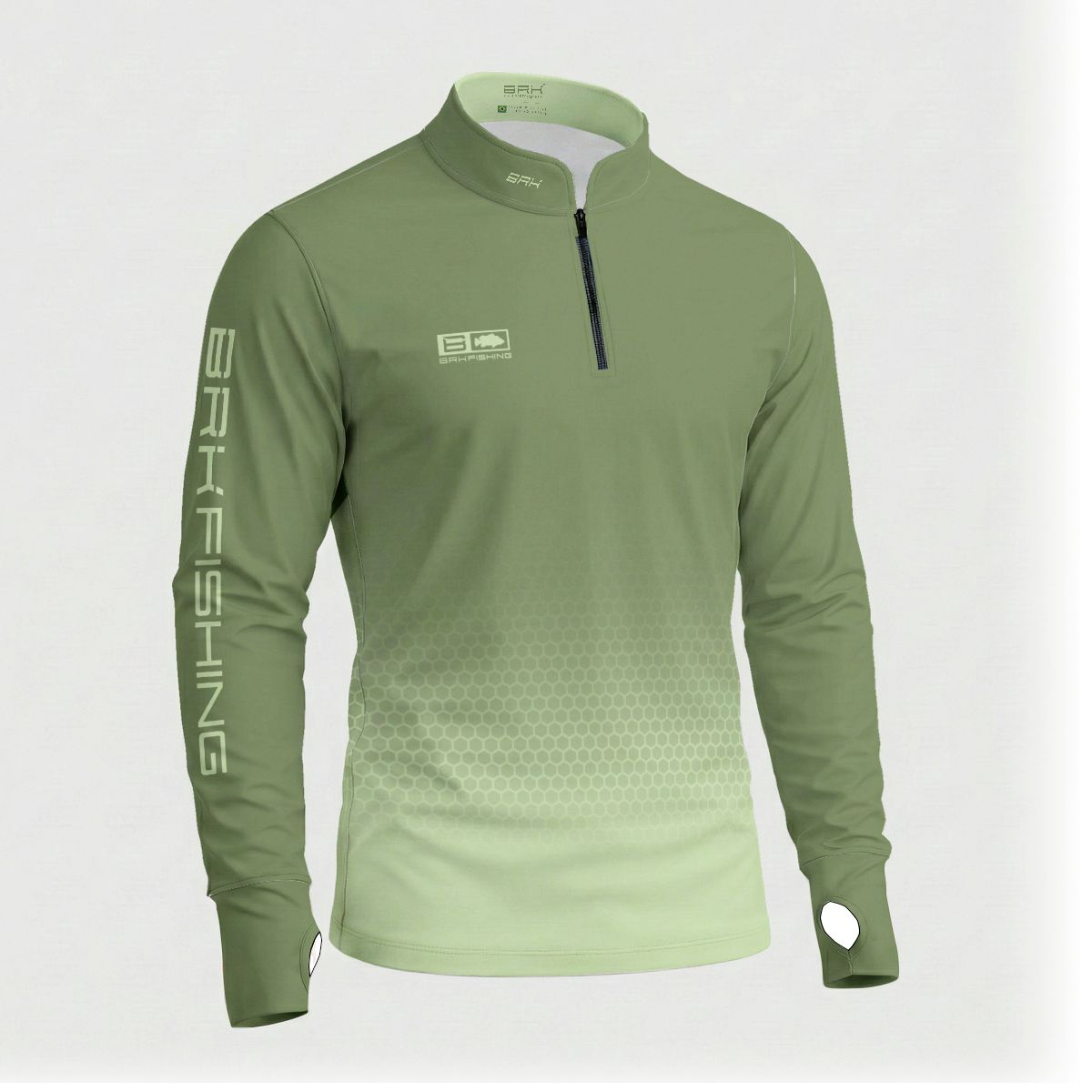 Camisa ArmorX BRK Fishing Colmeia Degradê Verde Oliva com Proteção UV50+