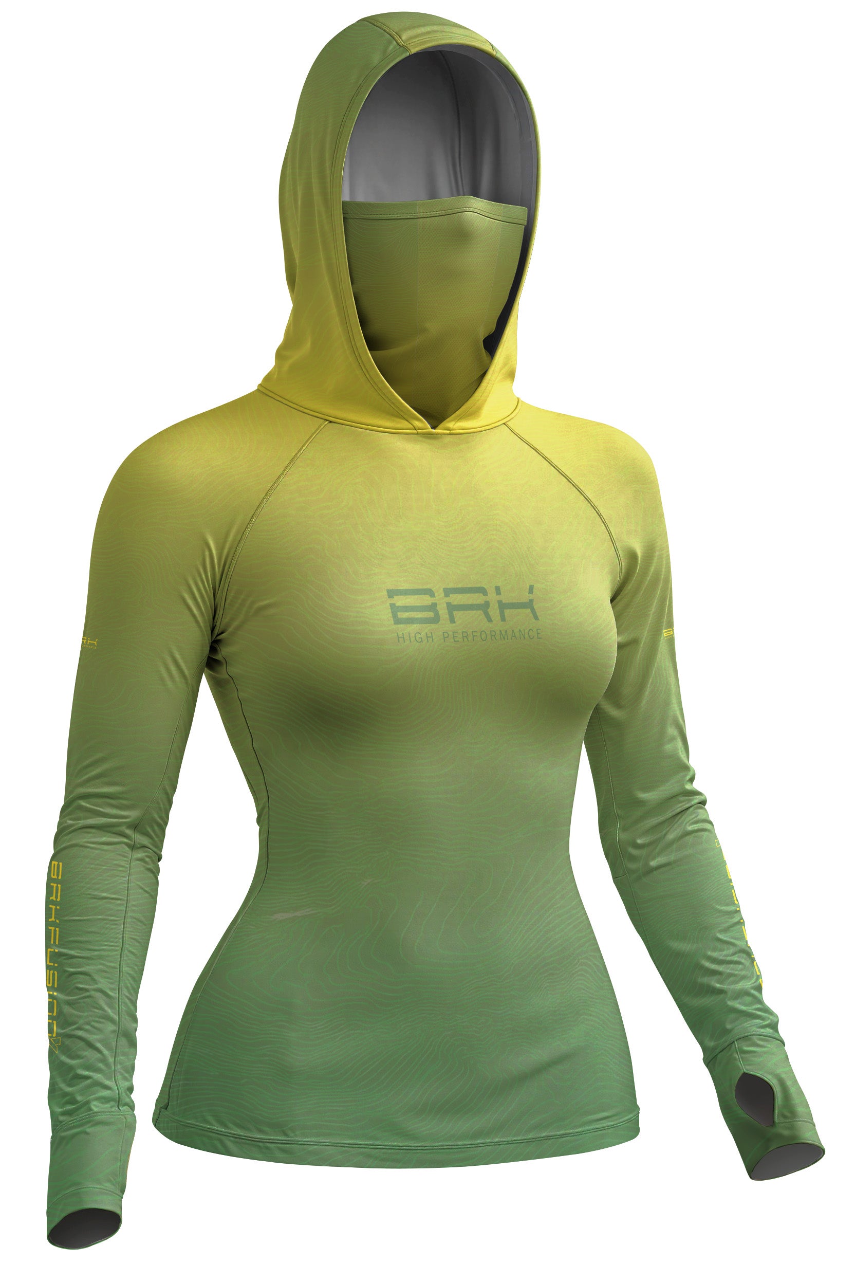 Camisa FusionX Feminina Brk Verde Degradê com Proteção UV50+