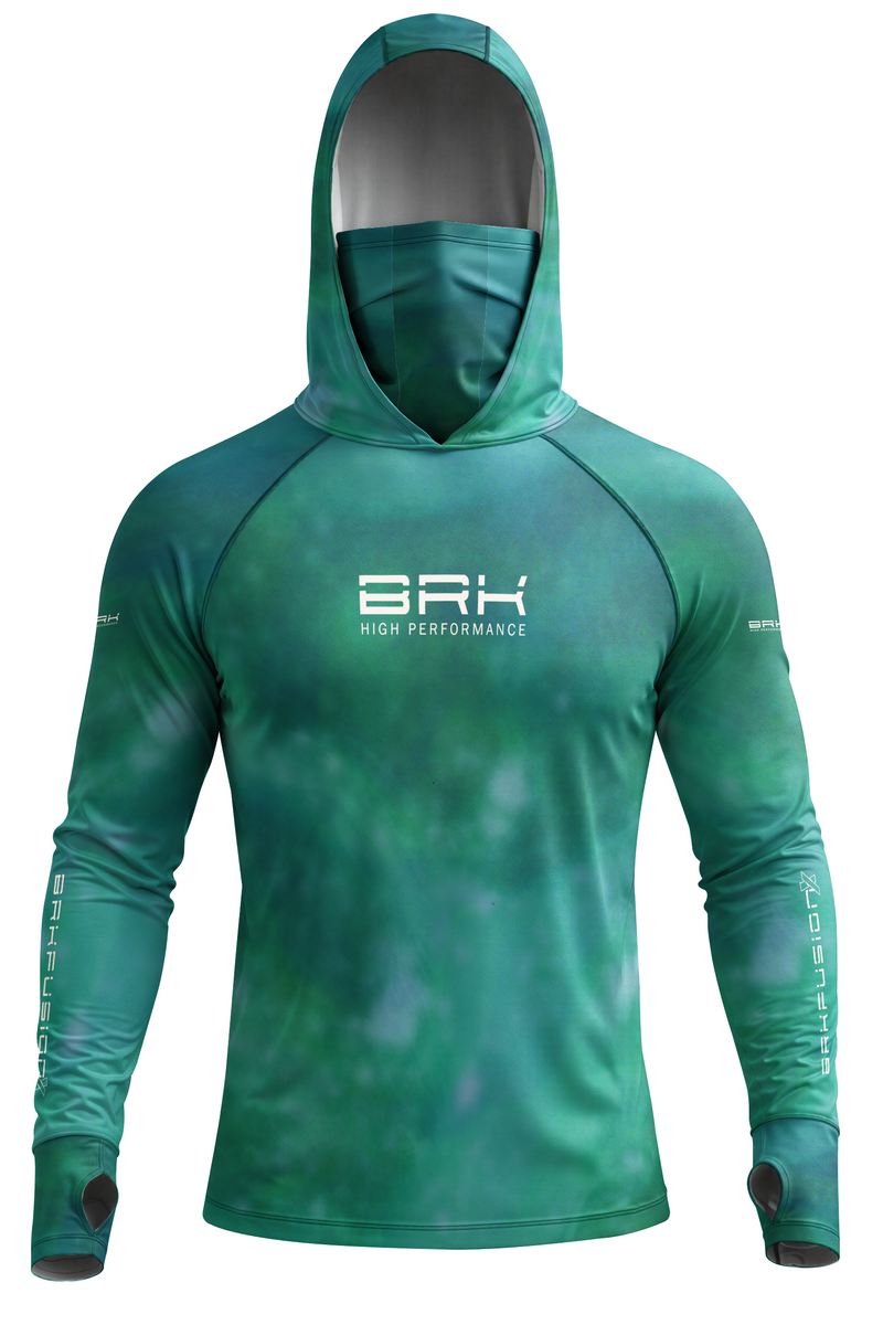 Camisa FusionX Brk Verde Esmeralda Mescla com Proteção UV50+