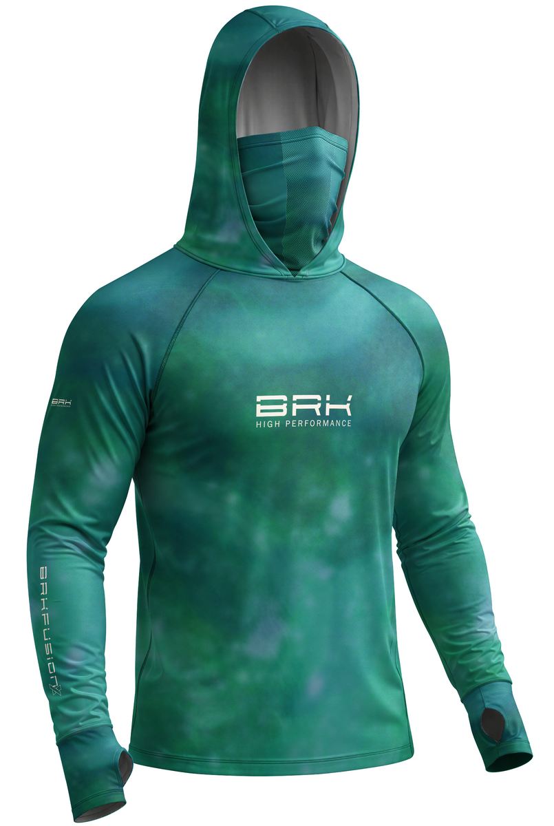 Camisa FusionX Brk Verde Esmeralda Mescla com Proteção UV50+