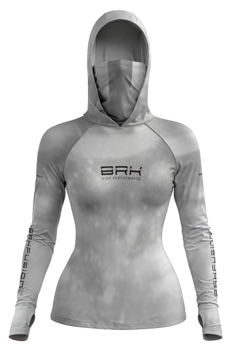 Camisa FusionX Feminina Brk Cinza Mescla com Proteção UV50+