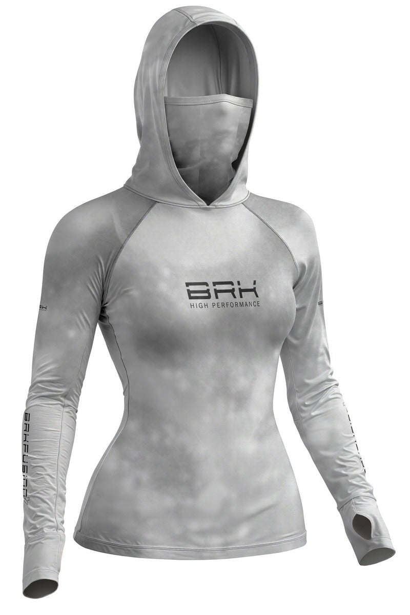 Camisa FusionX Feminina Brk Cinza Mescla com Proteção UV50+