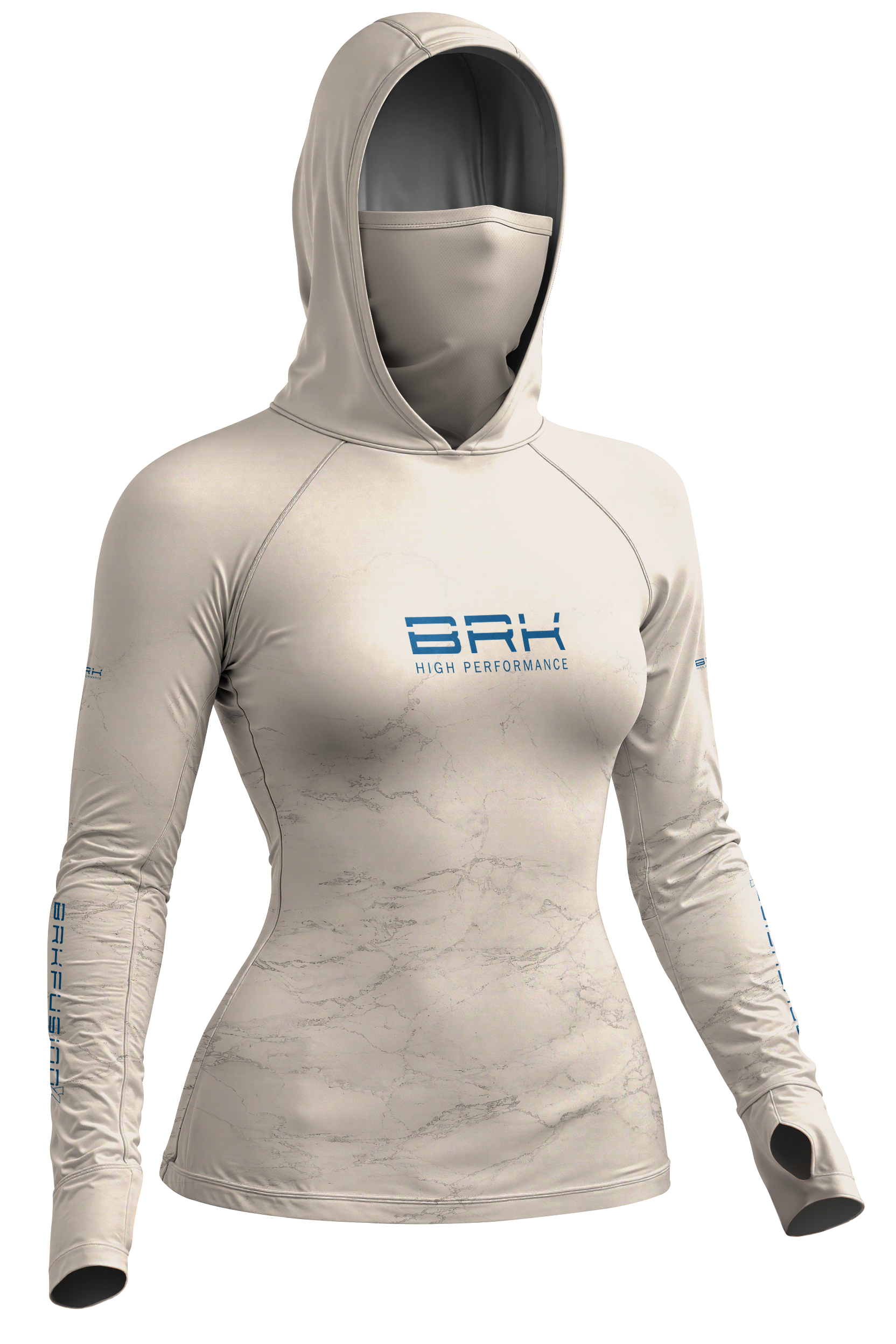 Camisa FusionX Feminina Brk Bege Marmorizada com Proteção UV50+