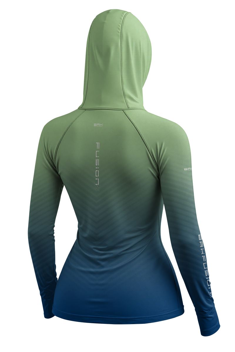 Camisa FusionX Feminina Brk Verde Degradê Chevron com Proteção UV50+