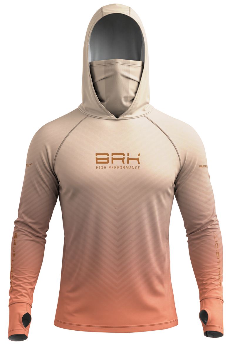 Camisa FusionX Brk Bege Laranja Degradê Chevron com Proteção UV50+