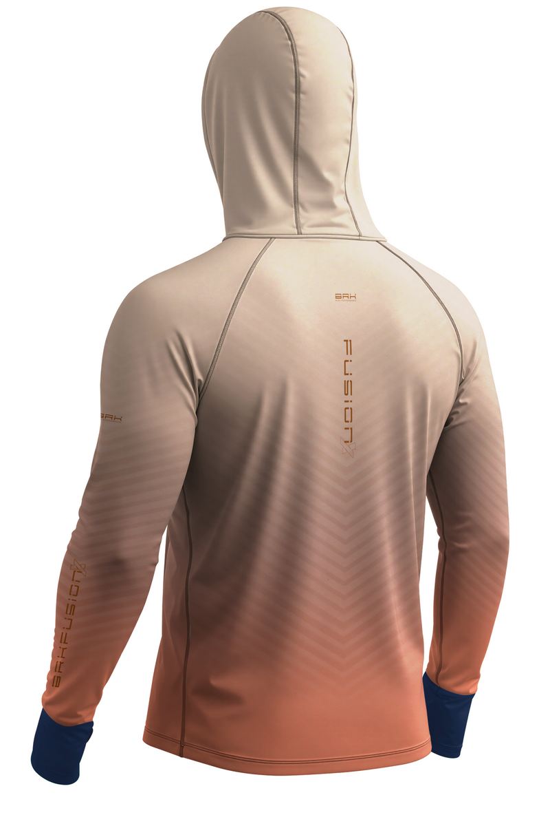 Camisa FusionX Brk Bege Laranja Degradê Chevron com Proteção UV50+