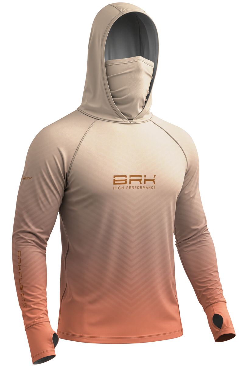 Camisa FusionX Brk Bege Laranja Degradê Chevron com Proteção UV50+