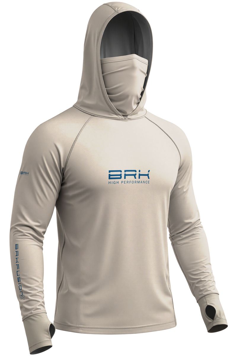 Camisa FusionX Brk Bege Clean com Detalhes em Azul e Proteção UV50+