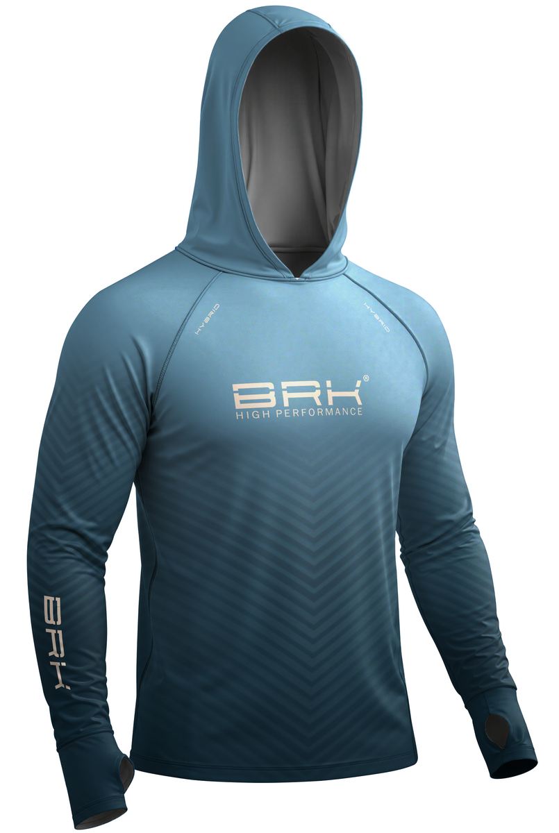 Camisa de Pesca Brk com Capuz Hybrid Azul Degradê com Proteção Solar UV50+