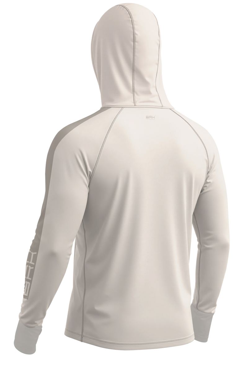 Camisa de Pesca Brk com Capuz Hybrid Off White Liso com Proteção Solar UV50+