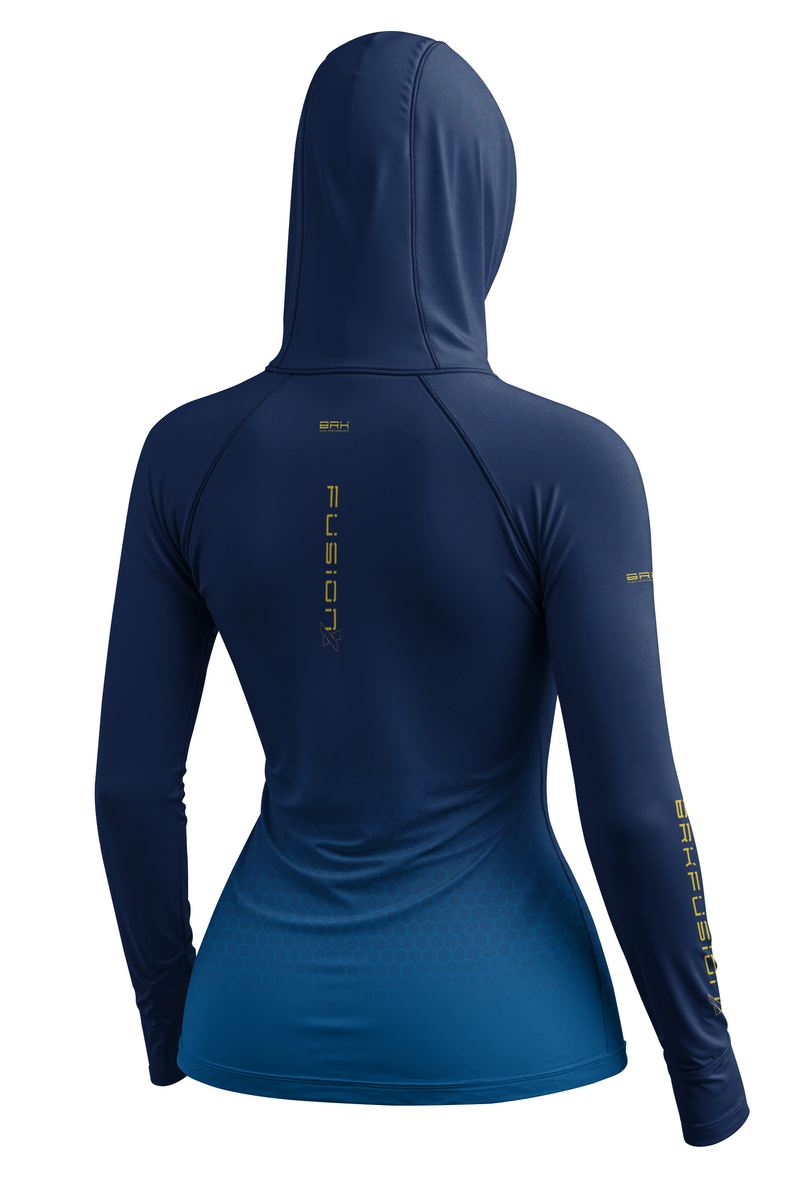 Camisa FusionX Feminina Brk Fishing Azul Marinho Ocean com Proteção UV50+