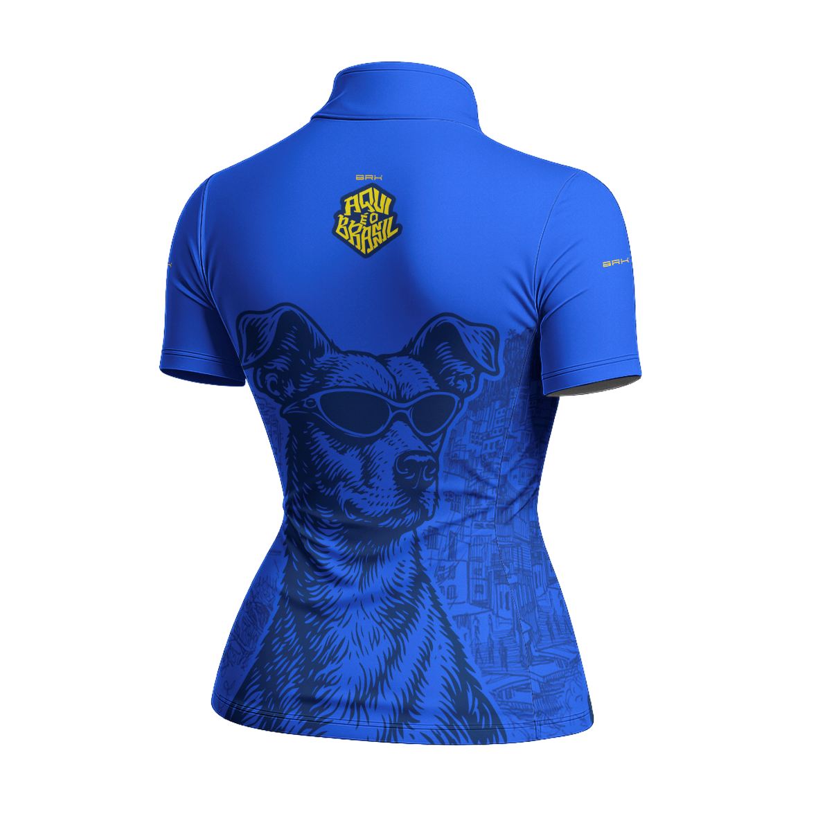 Camiseta Brk Feminina Aqui é o Brasil Caramelo de Óculos Azul com Proteção UV50