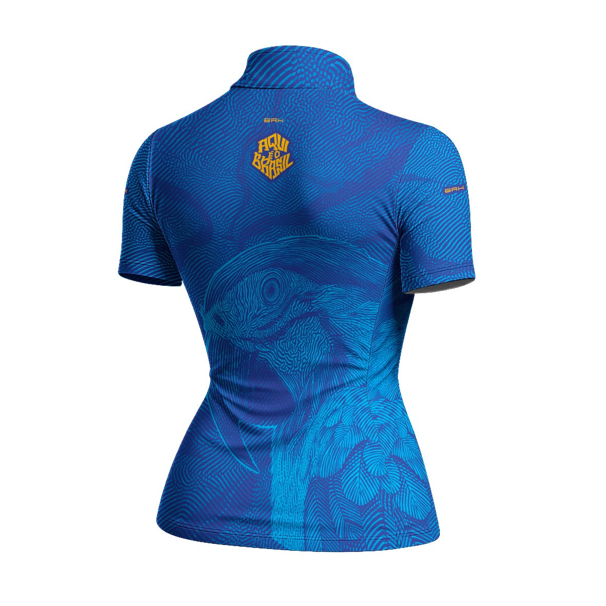 Camiseta Brk Feminina Aqui é o Brasil Arara Sombreada Azul Royal com Proteção UV50