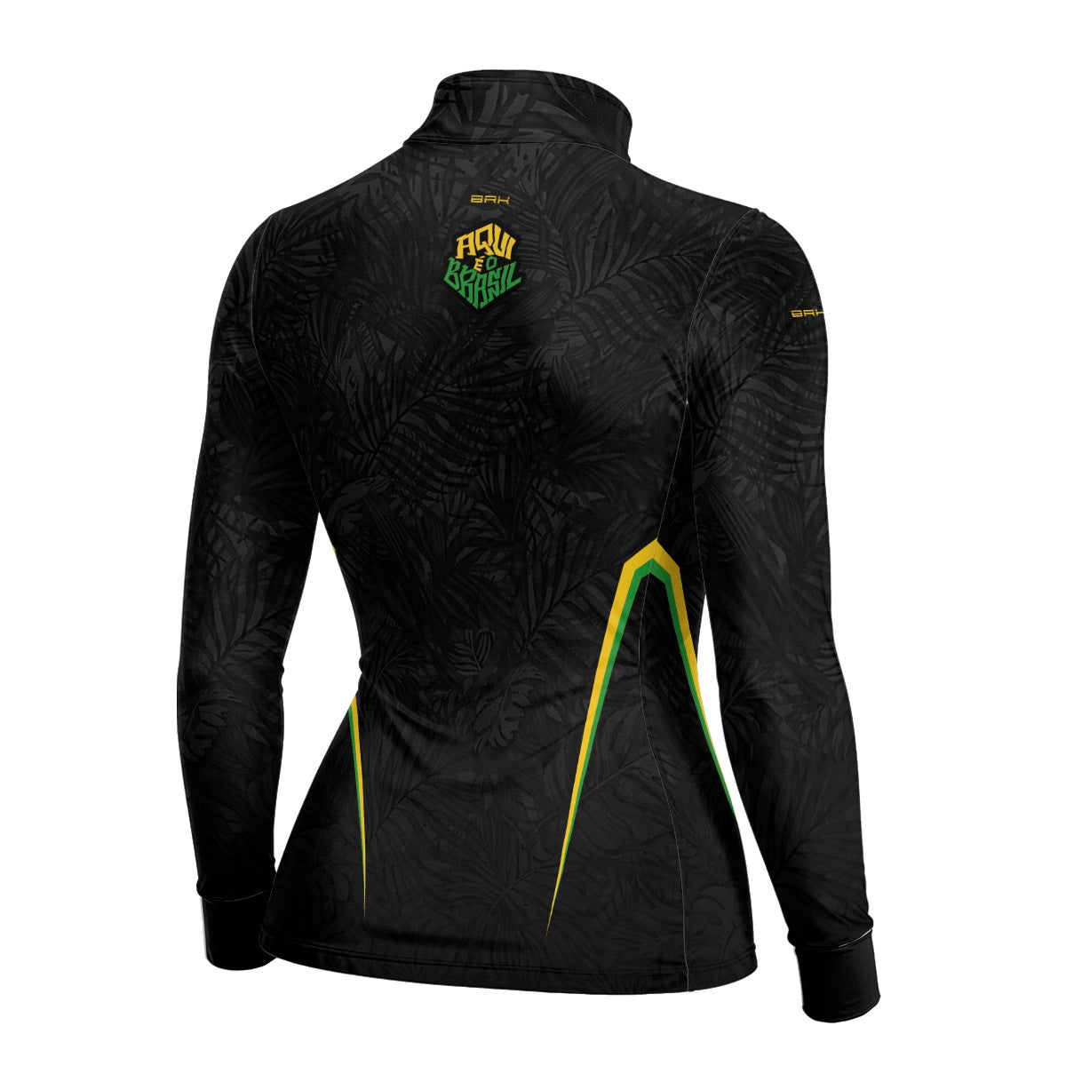 Camisa Brk Feminina Aqui é o Brasil Folhagem Preta com Proteção UV50
