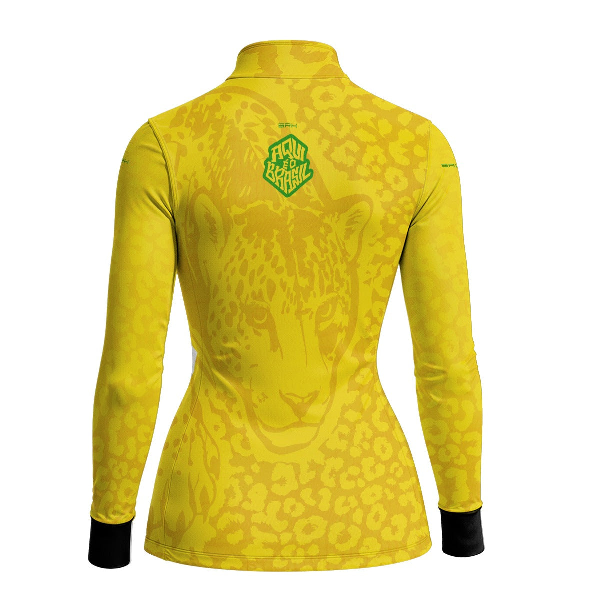 Camisa Brk Feminina Aqui é o Brasil Onça Pintada Amarela com Proteção UV50