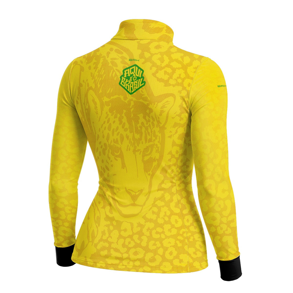 Camisa Brk Feminina Aqui é o Brasil Onça Pintada Amarela com Proteção UV50