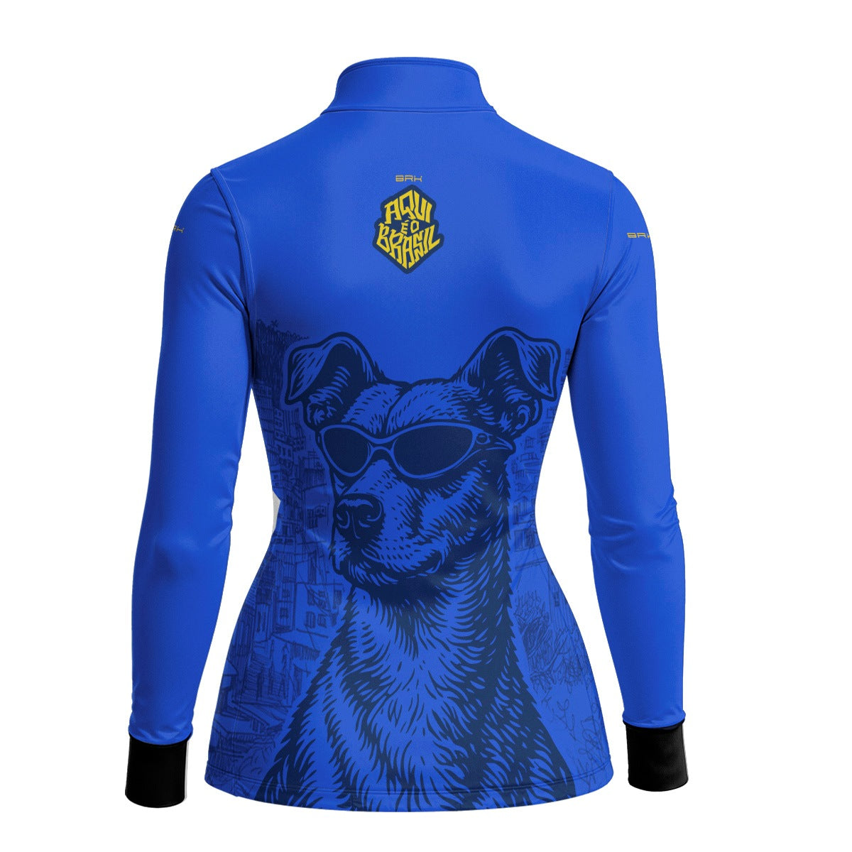 Camisa Brk Feminina Aqui é o Brasil Caramelo de Óculos Azul com Proteção Solar UV50+