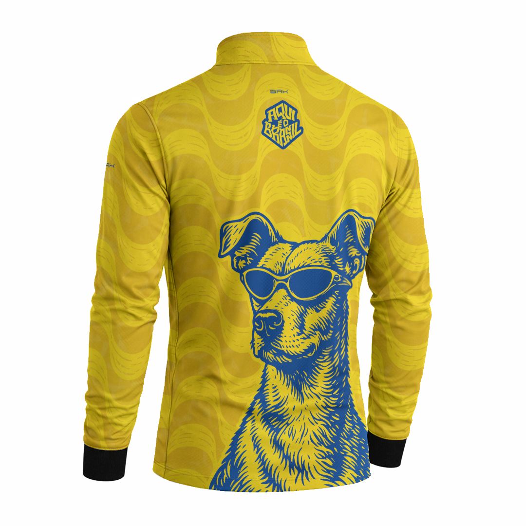 Camisa Brk Aqui é o Brasil Caramelo de Óculos Amarela com Proteção UV50