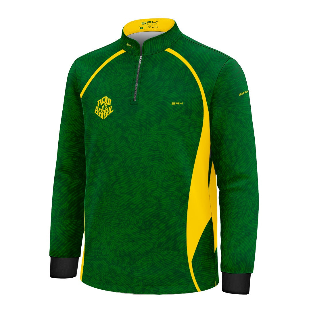Camisa Brk Infantil Aqui é o Brasil Digital Verde com Proteção UV50