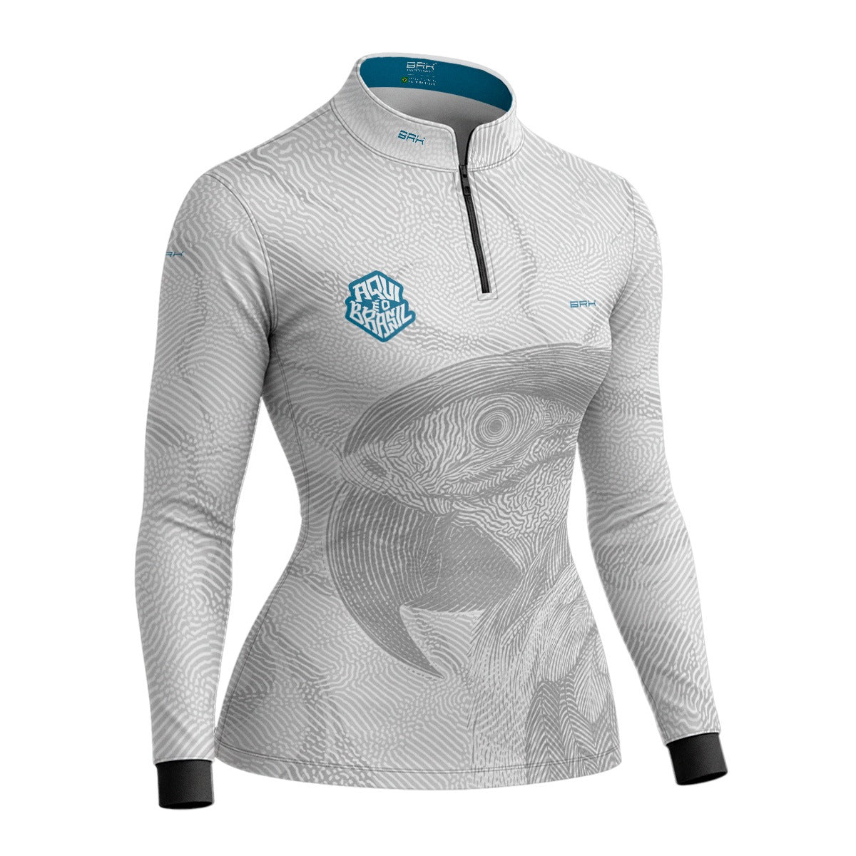 Camisa Brk Feminina Aqui é o Brasil Arara Sombreada Branca com Proteção UV50
