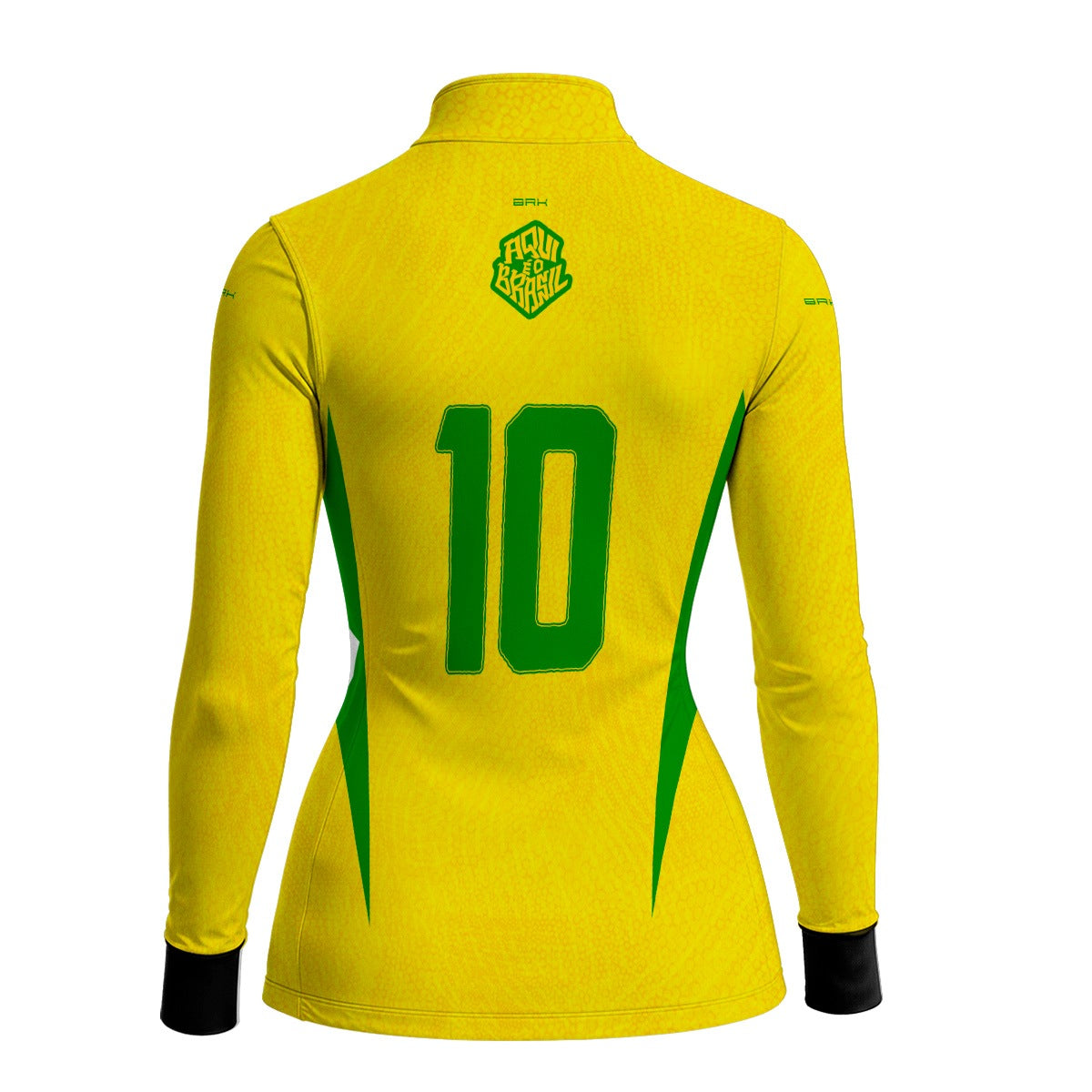 Camisa Brk Feminina Aqui é o Brasil Clássica 10 Amarela com Proteção UV50