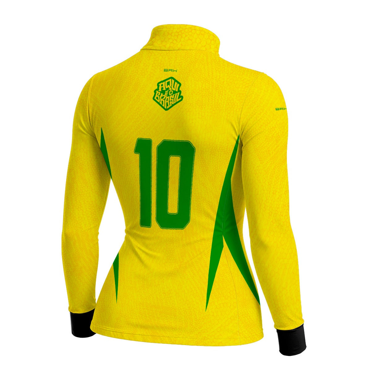 Camisa Brk Feminina Aqui é o Brasil Clássica 10 Amarela com Proteção UV50