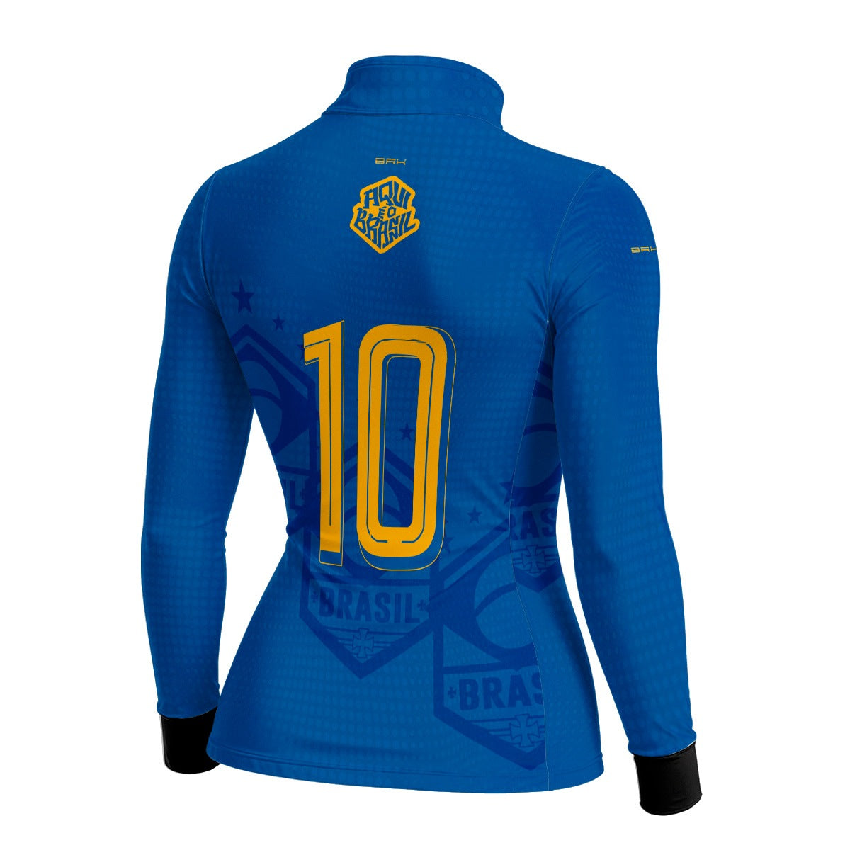 Camisa Brk Feminina Aqui é o Brasil Escudo 10 Azul Royal com Proteção UV50