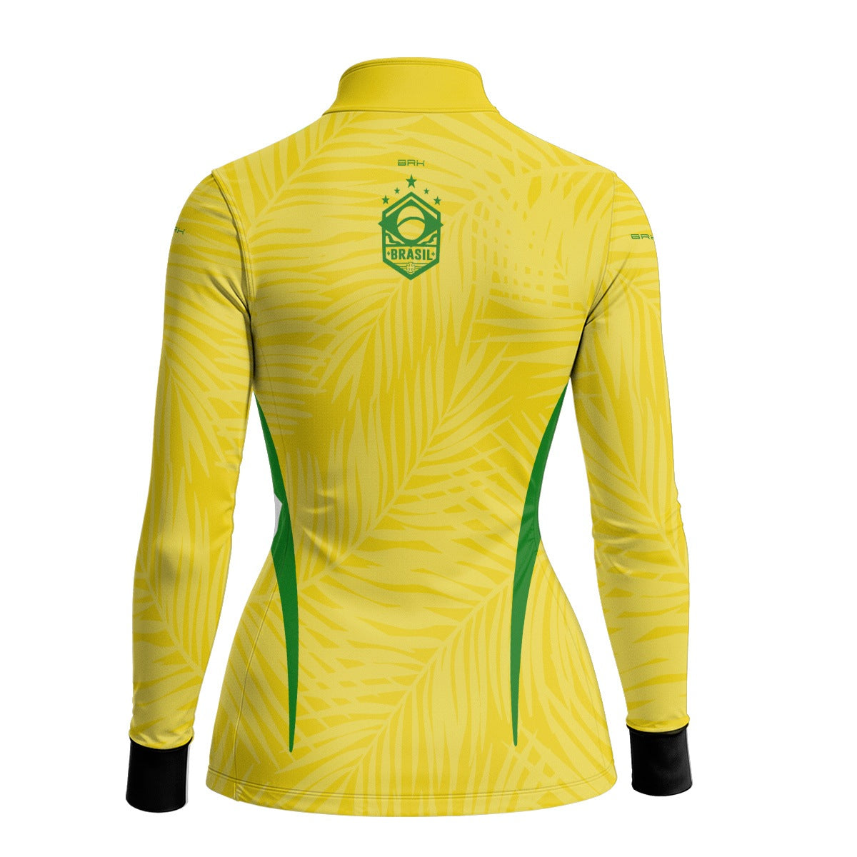 Camisa Brk Feminina Aqui é o Brasil Tropical Amarela com Proteção UV50