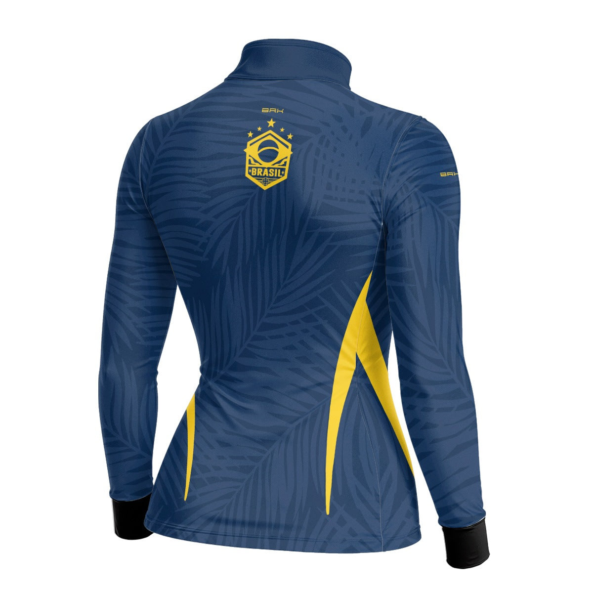 Camisa Brk Feminina Aqui é o Brasil Tropical Azul Marinho com Proteção UV50