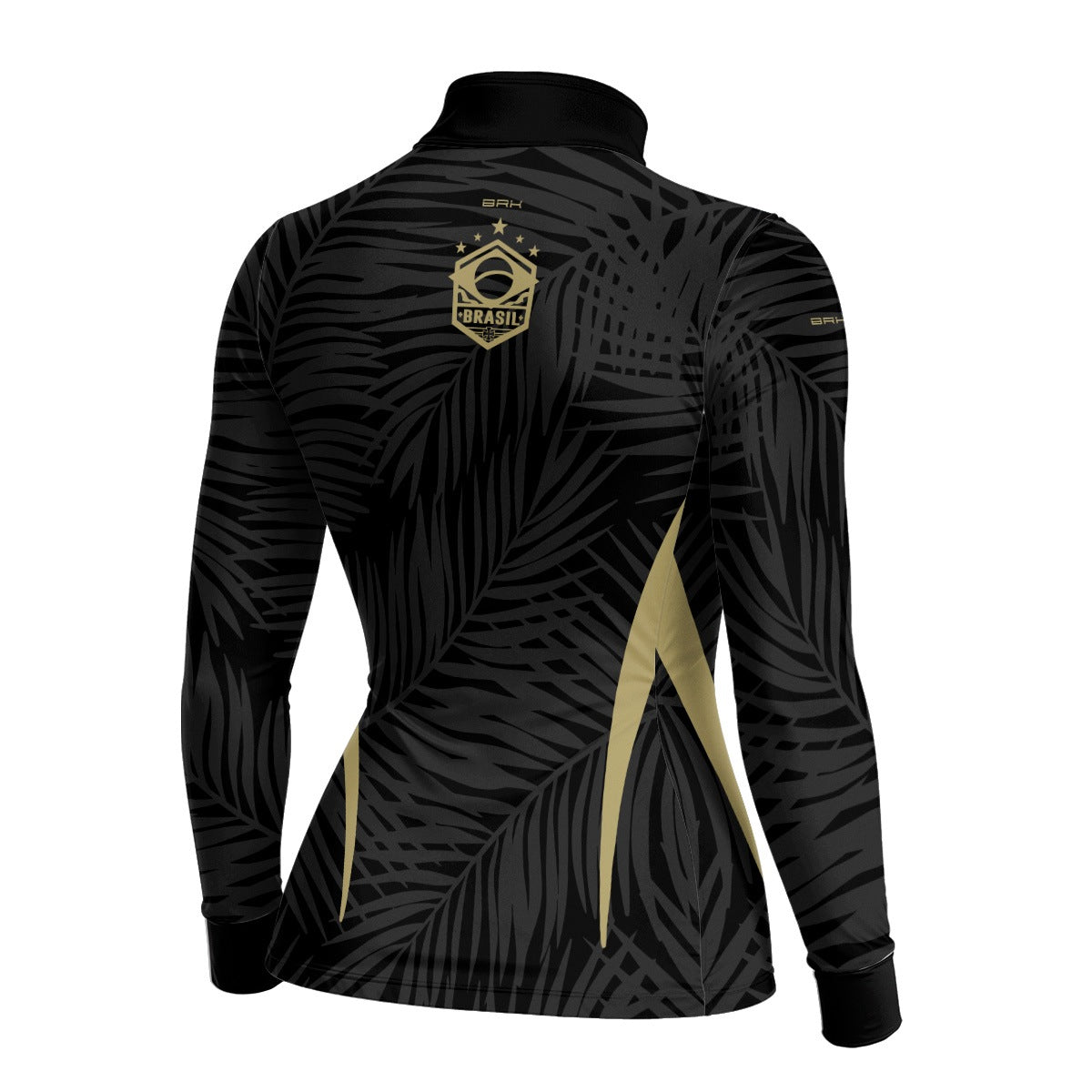 Camisa Brk Feminina Aqui é o Brasil Tropical Preta com Proteção UV50