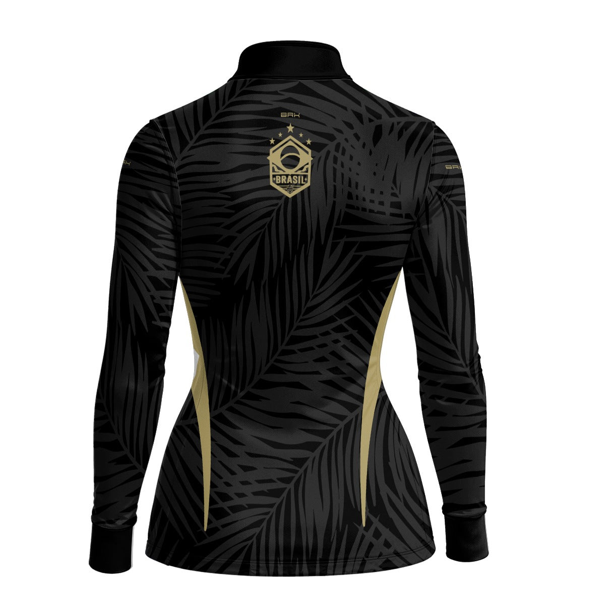 Camisa Brk Feminina Aqui é o Brasil Tropical Preta com Proteção UV50