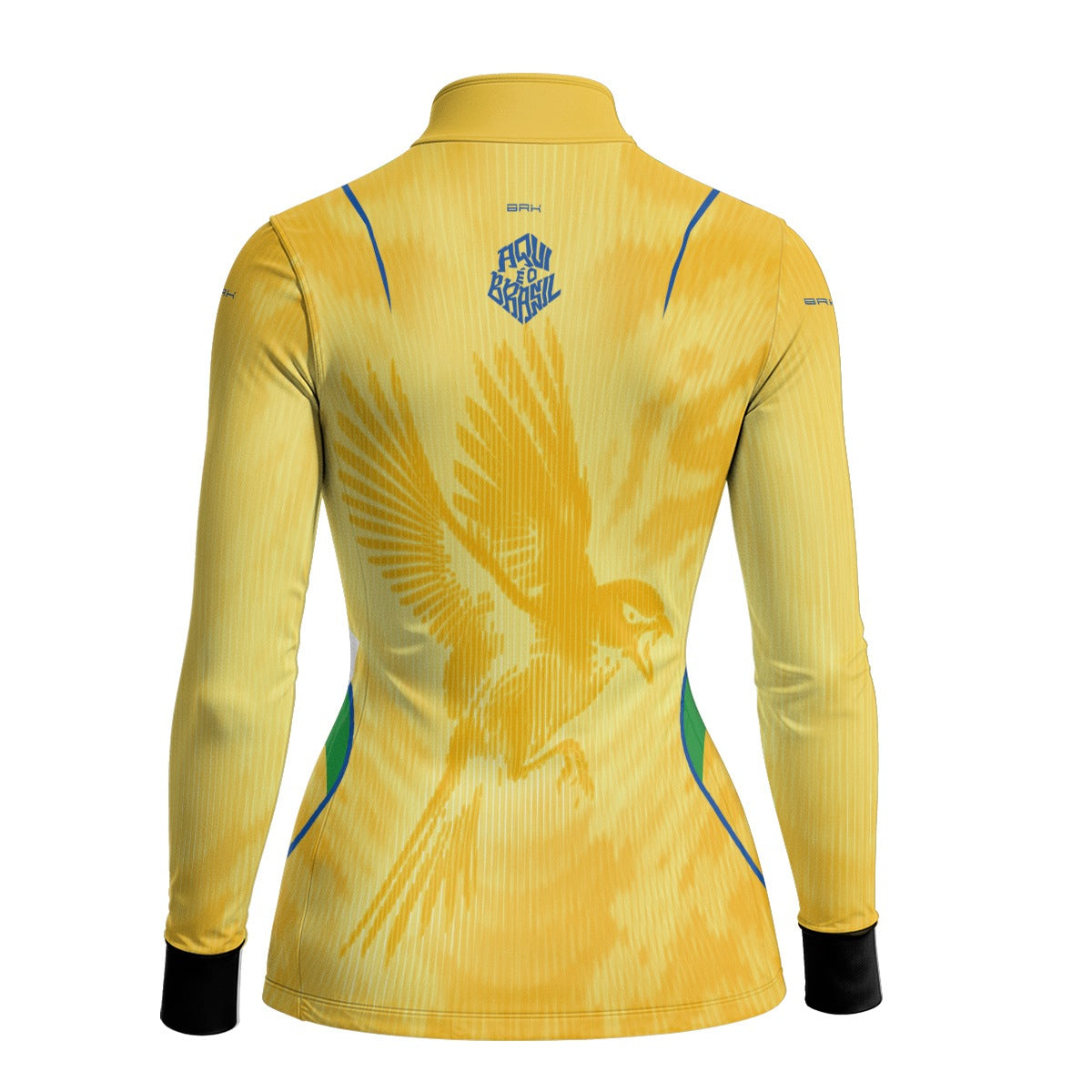 Camisa Brk Feminina Aqui é o Brasil Beija-Flor Sombreado Amarela com Proteção UV50