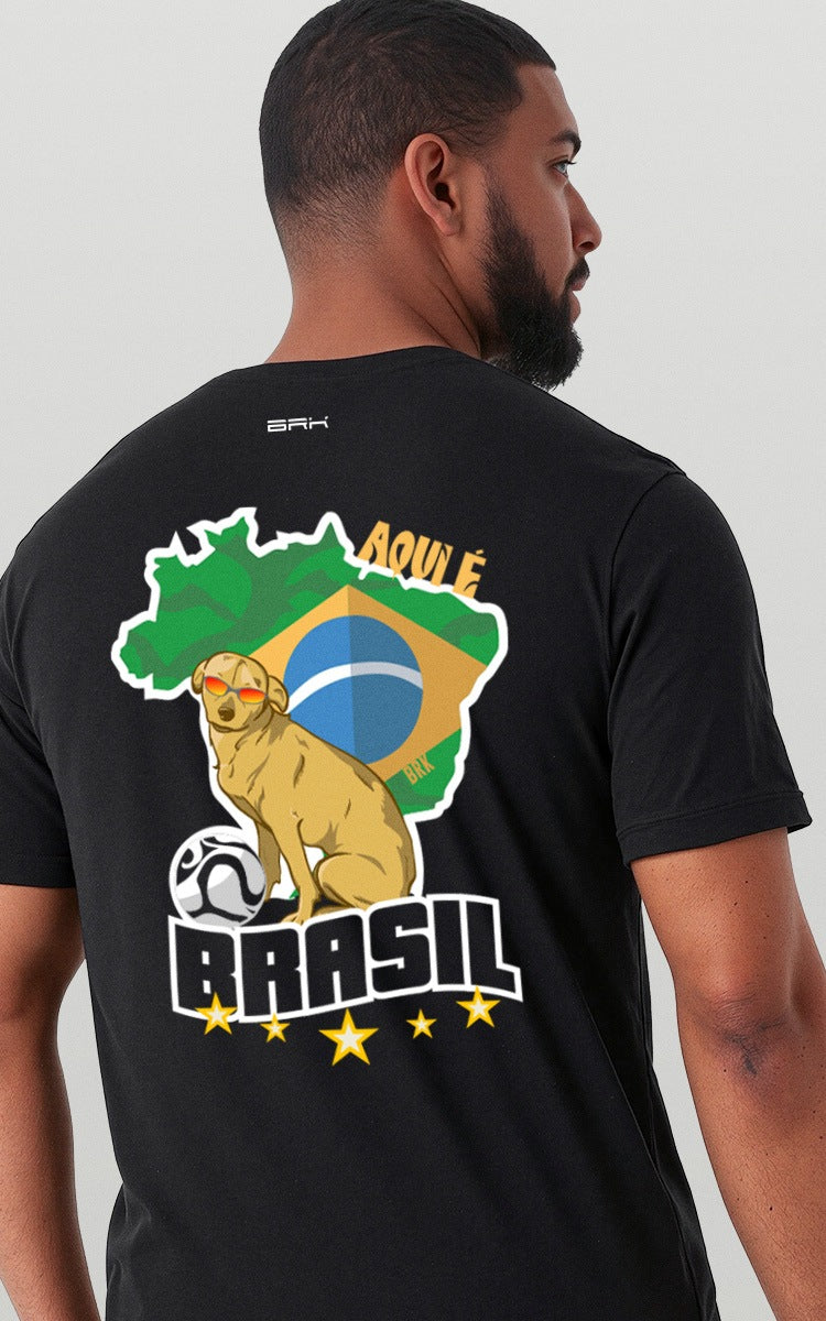 Camiseta Básica de Algodão Brk Aqui é o Brasil