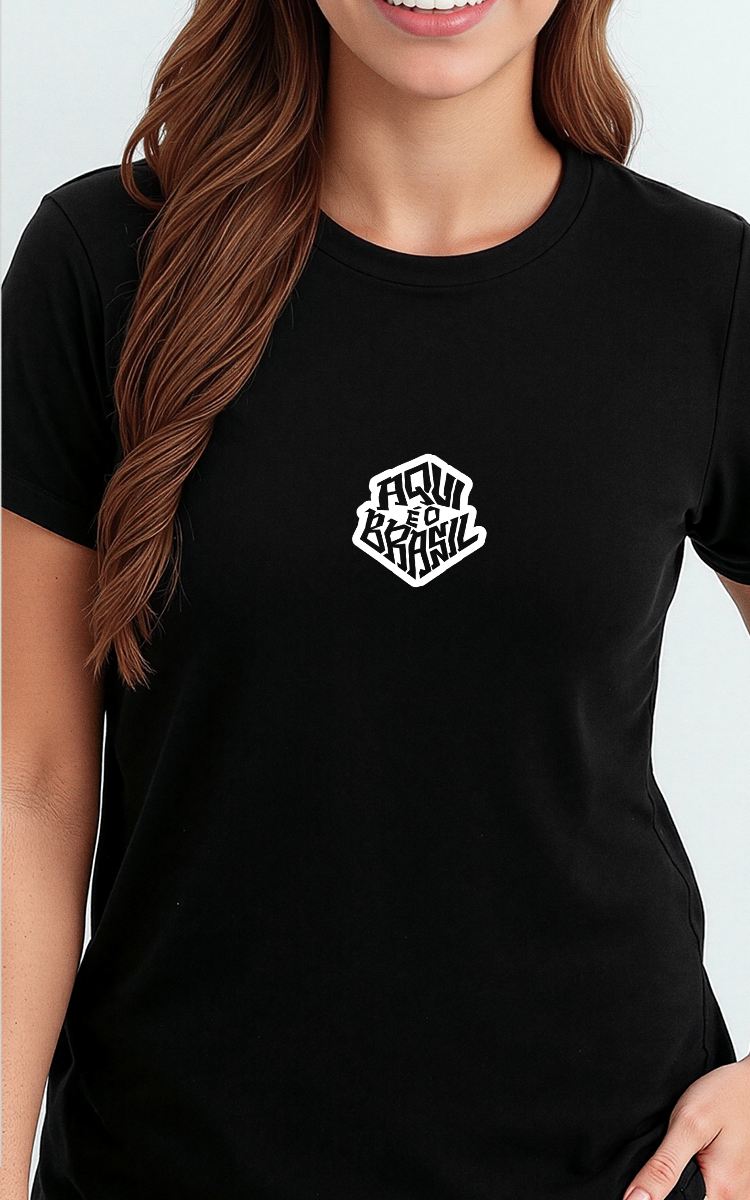 Camiseta Básica de Algodão Brk Aqui é o Brasil