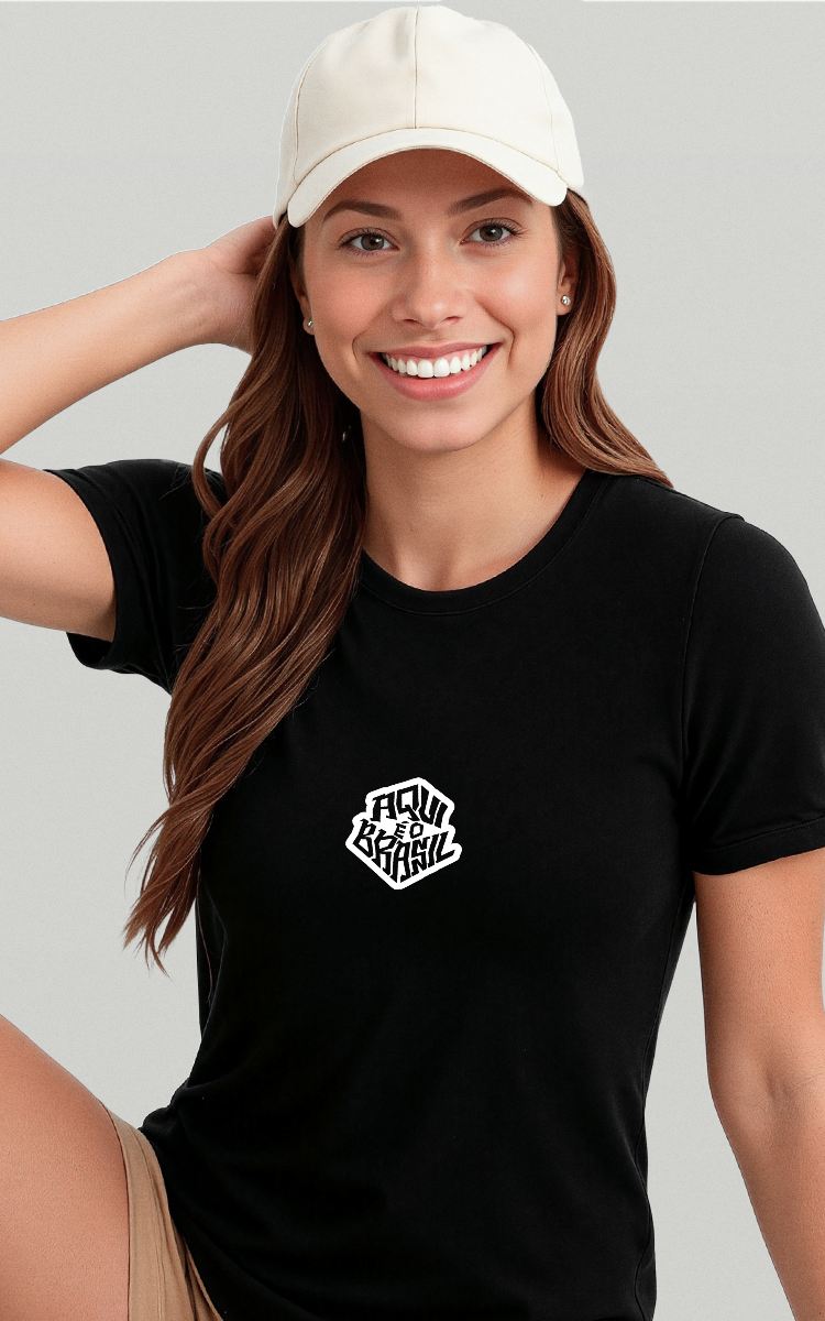 Camiseta Básica de Algodão Brk Aqui é o Brasil