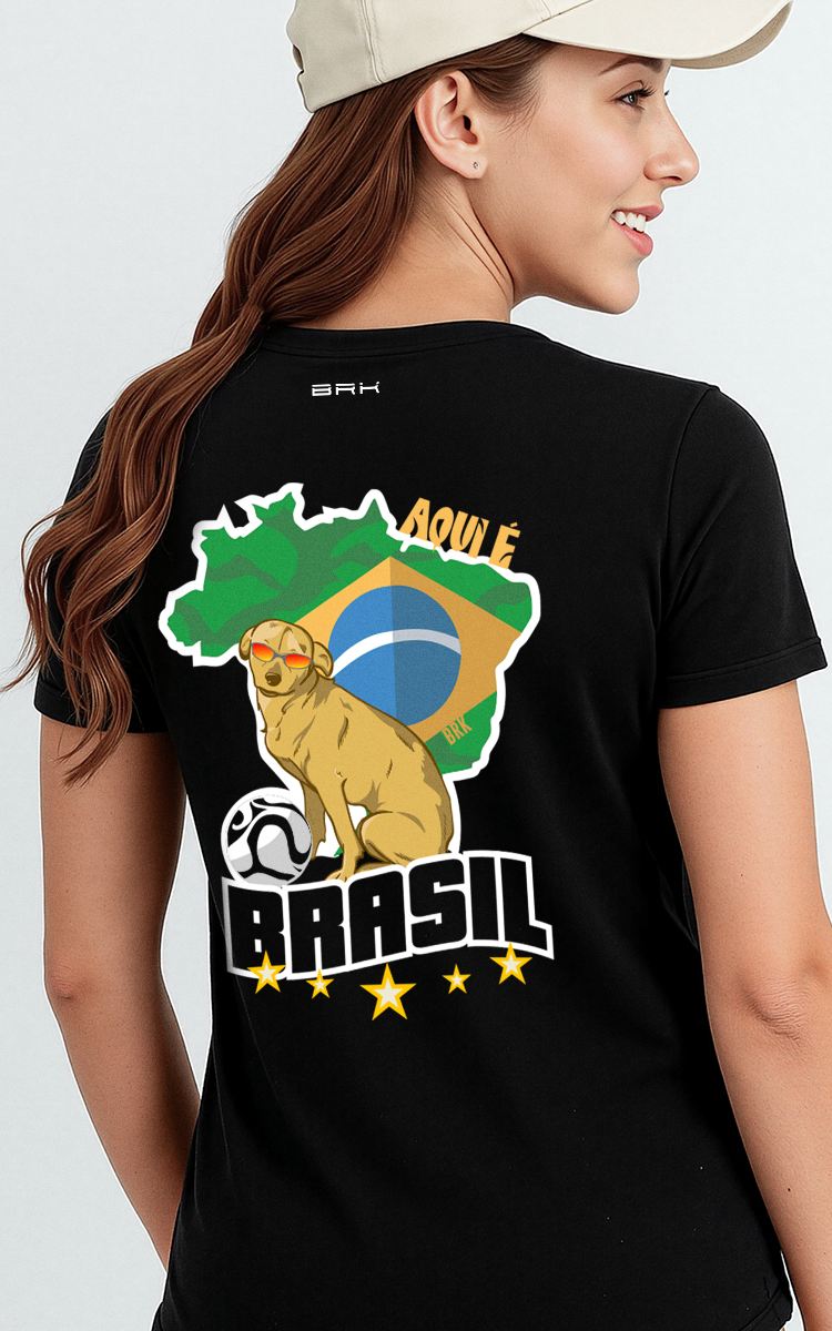 Camiseta Básica de Algodão Brk Aqui é o Brasil