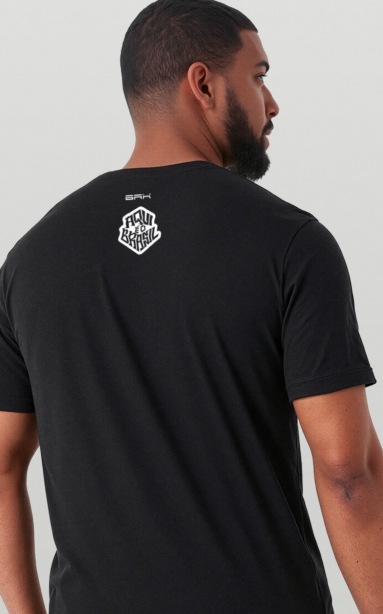 Camiseta Básica de Algodão Brk Aqui é o Brasil Bandeira